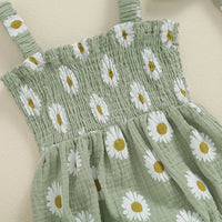 Sunflower Smocked Onesie & Bow - The Ollie Bee