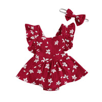 Sunset Floral Onesie Dress & Headband - The Ollie Bee