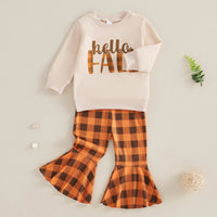 Thanksgiving Plaid Flare Pant Set - The Ollie Bee