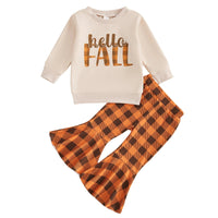 Thanksgiving Plaid Flare Pant Set - The Ollie Bee