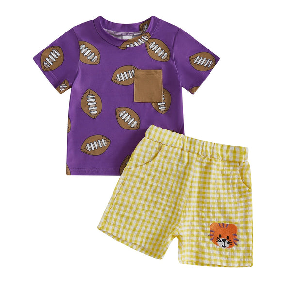 Tigers Football Pocket Tee Set - The Ollie Bee