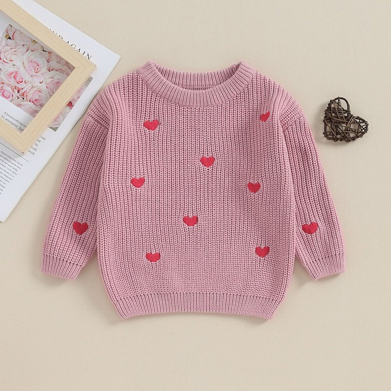 Tiny Hearts Knit Sweater - The Ollie Bee