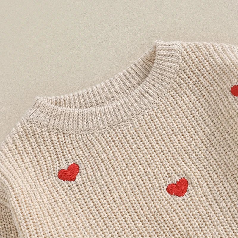 Tiny Hearts Knit Sweater - The Ollie Bee