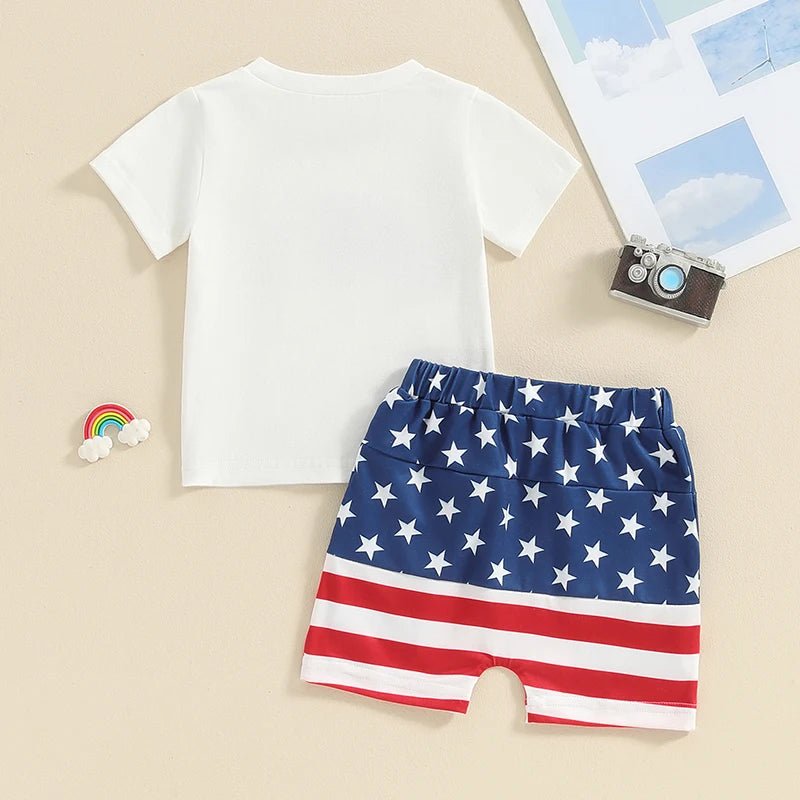 USA Chenille Tee and Shorts Set - The Ollie Bee