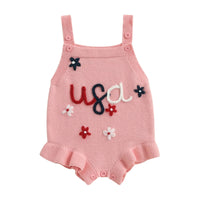 USA Knit Romper - The Ollie Bee