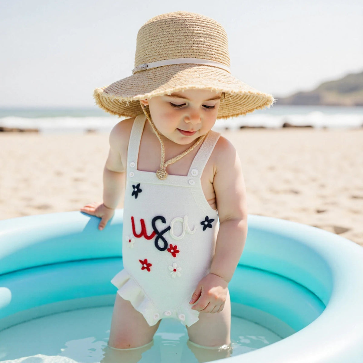 USA Knit Romper - The Ollie Bee
