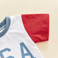 USA Raglan Tee Set - The Ollie Bee