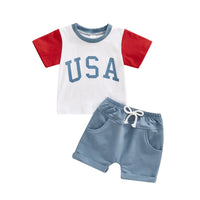 USA Raglan Tee Set - The Ollie Bee