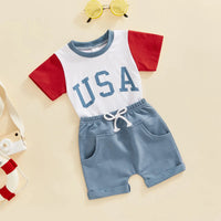 USA Raglan Tee Set - The Ollie Bee