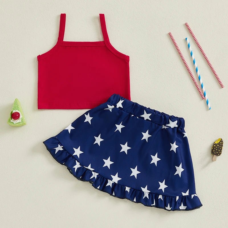 USA Ruffle Skirt Set - The Ollie Bee