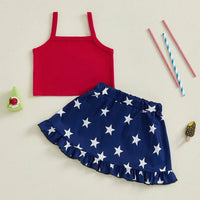 USA Ruffle Skirt Set - The Ollie Bee