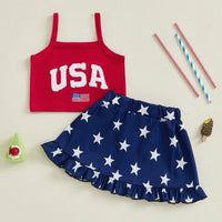 USA Ruffle Skirt Set - The Ollie Bee
