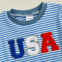 USA Striped Tee Set - The Ollie Bee