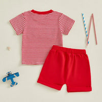 USA Striped Tee Set - The Ollie Bee