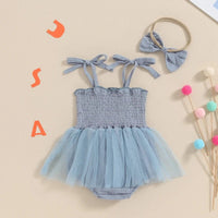 USA Tulle Onesie Dress and Bow - The Ollie Bee