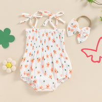 White & Florals Onesie Set - The Ollie Bee