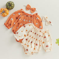 Bubble Sleeve Ruched Pumpkin Onesie - The Ollie Bee