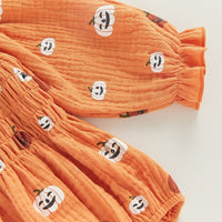 Bubble Sleeve Ruched Pumpkin Onesie - The Ollie Bee