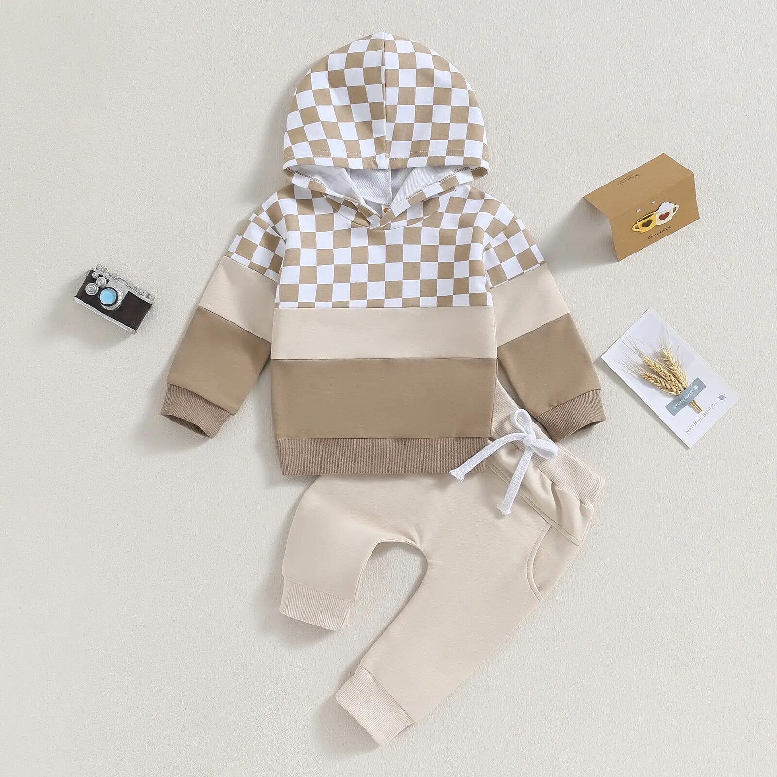 Checkerboard Colorblock Tracksuit - The Ollie Bee