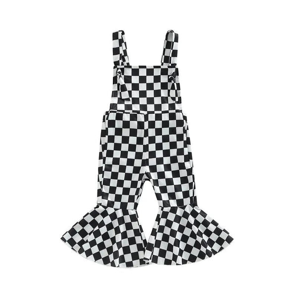 Checkerboard Flare Overalls - The Ollie Bee