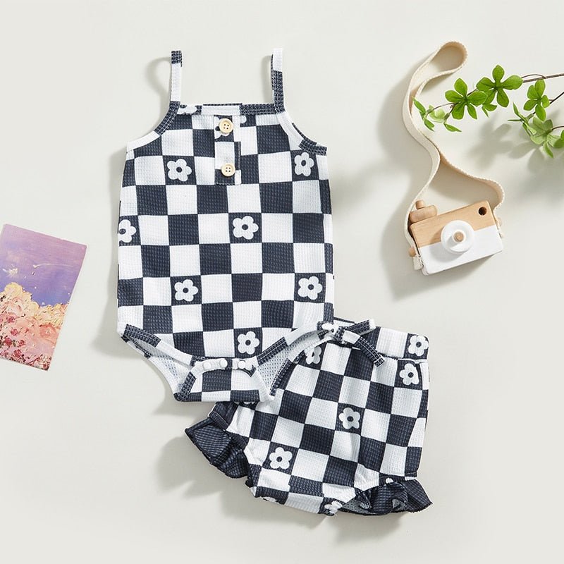 Checkerboard Flower Waffle Set - The Ollie Bee