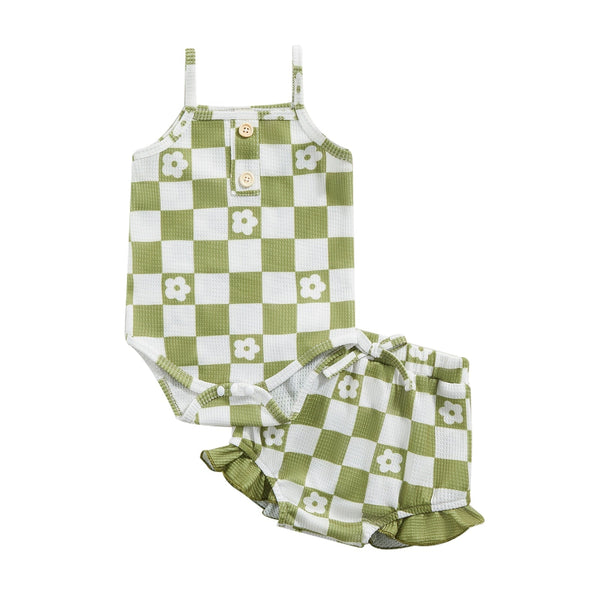 Checkerboard Flower Waffle Set - The Ollie Bee