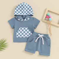 Checkerboard Hooded Set - The Ollie Bee