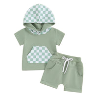 Checkerboard Hooded Set - The Ollie Bee
