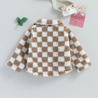 Checkerboard Sherpa Coat - The Ollie Bee