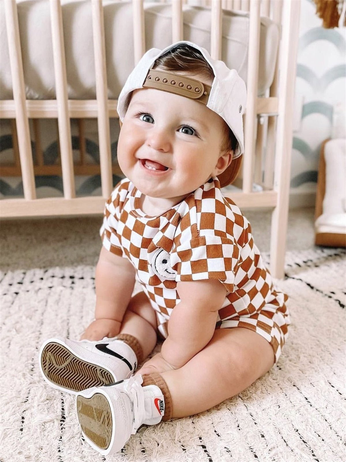 Checkerboard Smiley Set - The Ollie Bee