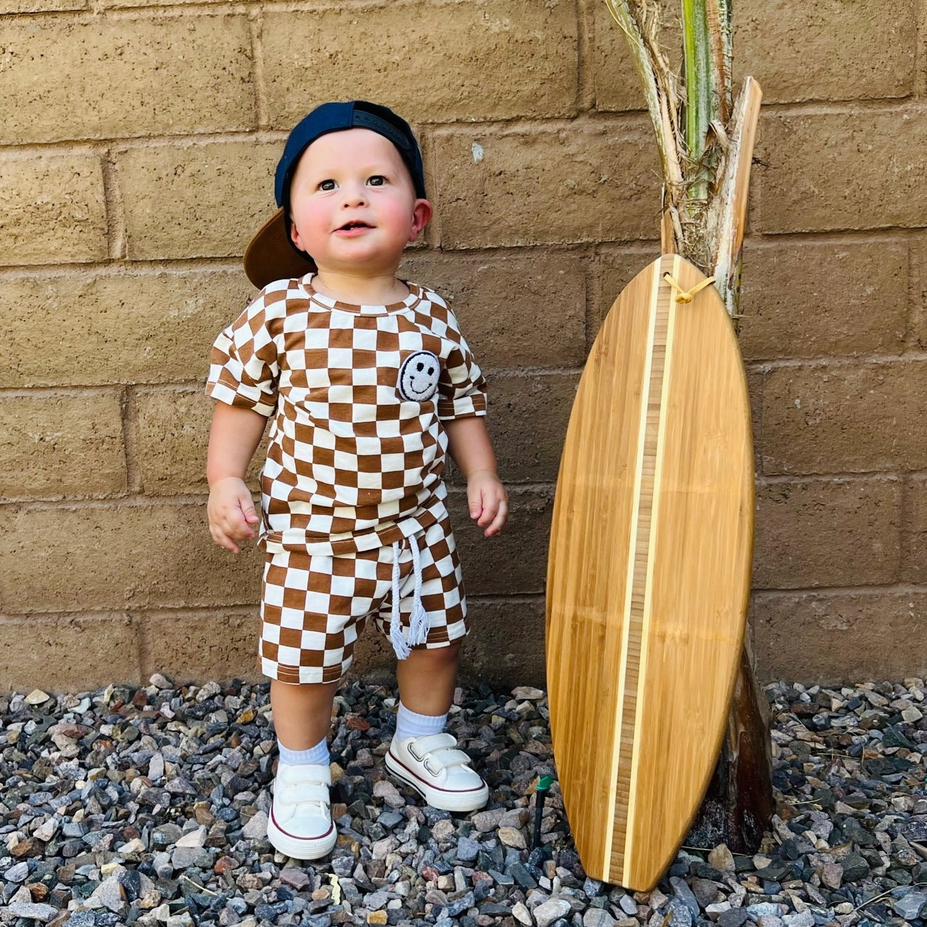 Checkerboard Smiley Set - The Ollie Bee