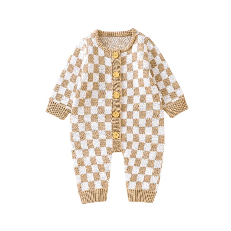 Checkerboard Sweater Onesie - The Ollie Bee