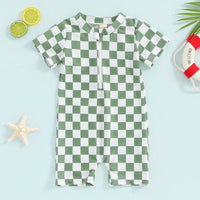 Checkerboard Swim Onesie - The Ollie Bee