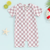 Checkerboard Swim Onesie - The Ollie Bee