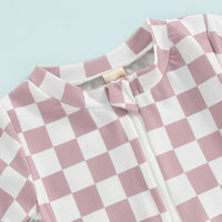 Checkerboard Swim Onesie - The Ollie Bee