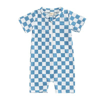 Checkerboard Swim Onesie - The Ollie Bee