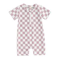 Checkerboard Swim Onesie - The Ollie Bee