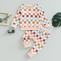Checkerboard Waffle Sweatsuit - The Ollie Bee