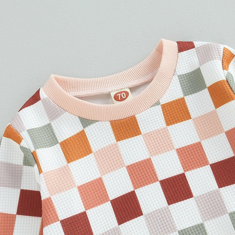 Checkerboard Waffle Sweatsuit - The Ollie Bee