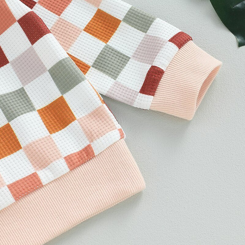 Checkerboard Waffle Sweatsuit - The Ollie Bee
