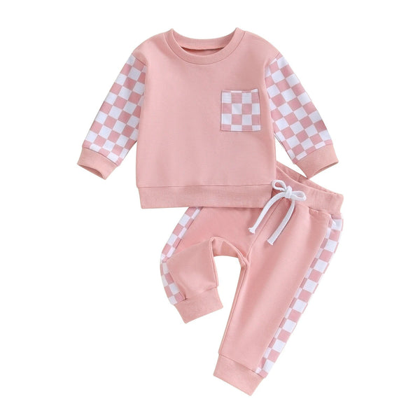 Checkered Pocket Tee Tracksuit - The Ollie Bee