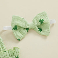 Clovers Ruched Onesie & Bow - The Ollie Bee