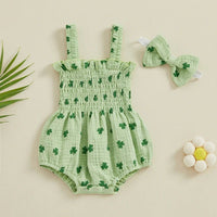 Clovers Ruched Onesie & Bow - The Ollie Bee