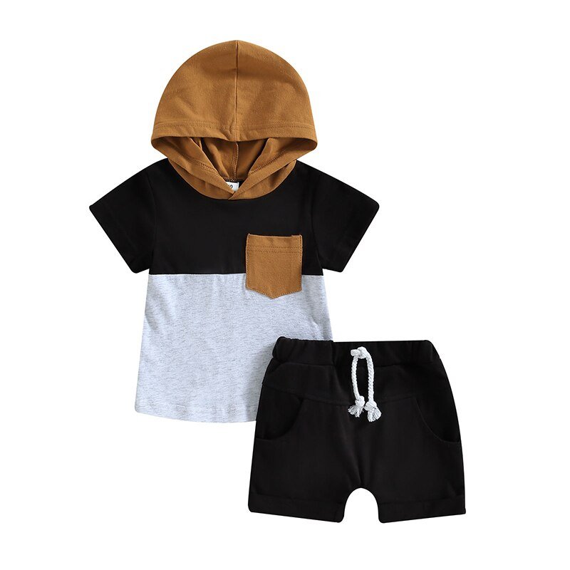 Color Block Hooded Shirt Set - The Ollie Bee