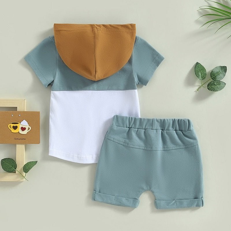 Color Block Hooded Shirt Set - The Ollie Bee