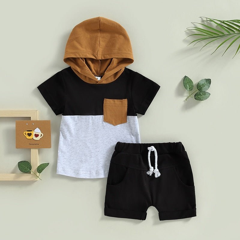 Color Block Hooded Shirt Set - The Ollie Bee