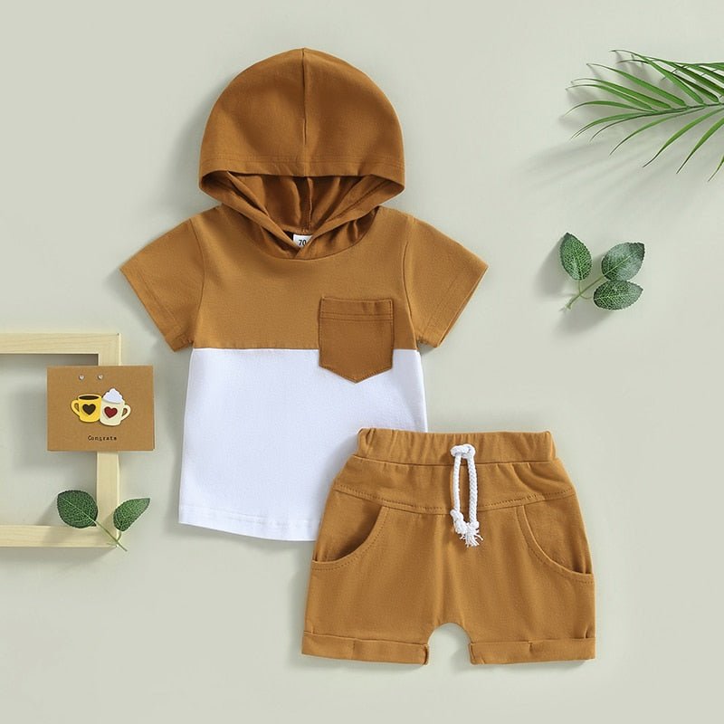 Color Block Hooded Shirt Set - The Ollie Bee