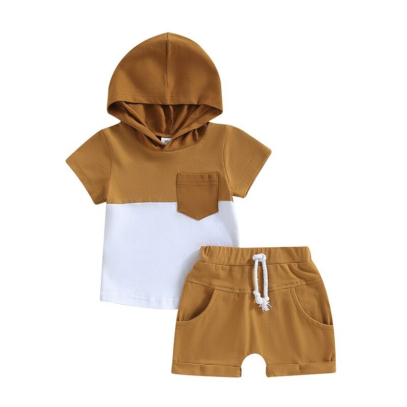 Color Block Hooded Shirt Set - The Ollie Bee