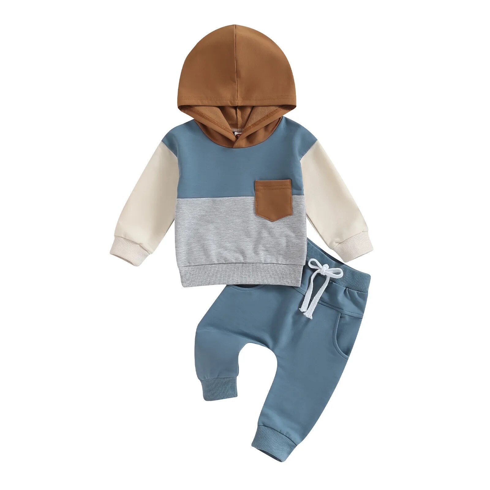 Colorblock Pocket Tee Tracksuit - The Ollie Bee