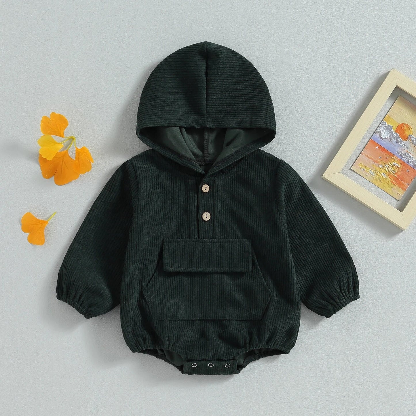 Corduroy Hooded Onesie - The Ollie Bee